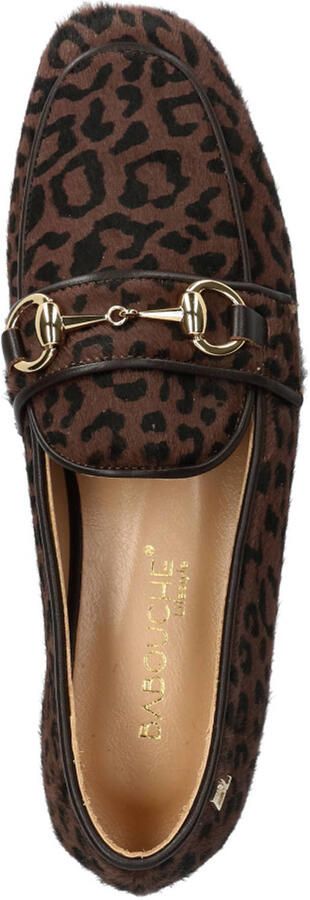 Babouche G-Filly-59 suède loafers met panterprint bruin zwart - Foto 3
