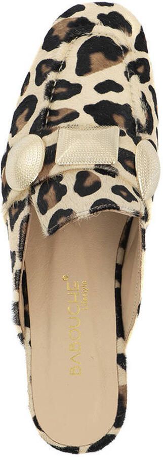 Babouche G-Lara-8 leren slippers met panterprint beige zwart - Foto 3