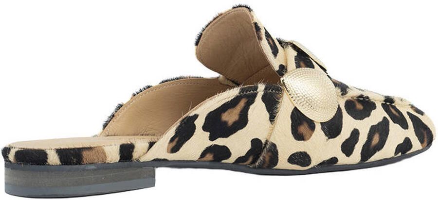 Babouche G-Lara-8 leren slippers met panterprint beige zwart - Foto 2
