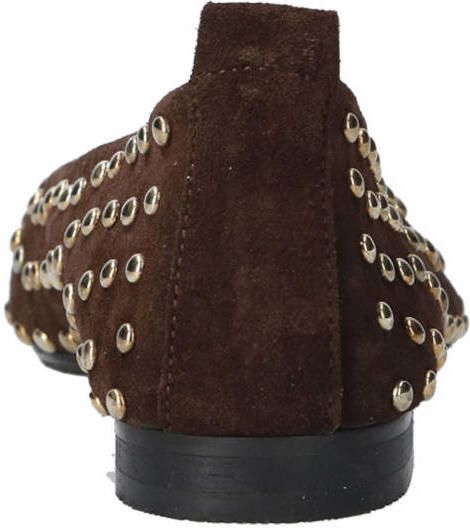 Babouche G-Libby-2 suède ballerina's met studs donkerbruin - Foto 3