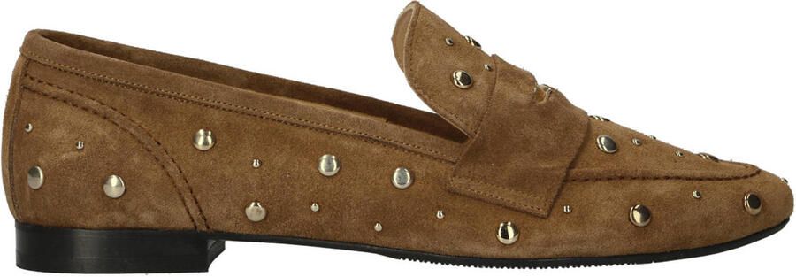 Babouche G-Lois-2 suède loafers met studs en print bruin