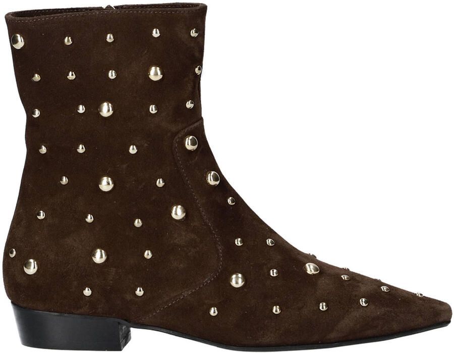 Babouche G-Lux-2 suède laarzen met studs donkerbruin