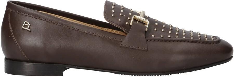 Babouche G-Pella-1 leren loafers met studs bruin