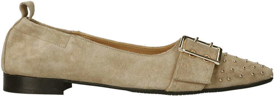 Babouche G-Vive-2 suède loafers met studs beige
