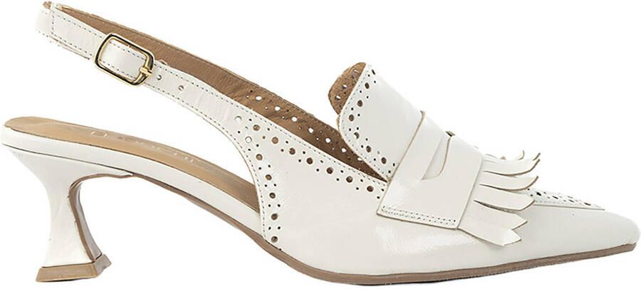 Babouche Gina-1 leren slingback pumps ecru
