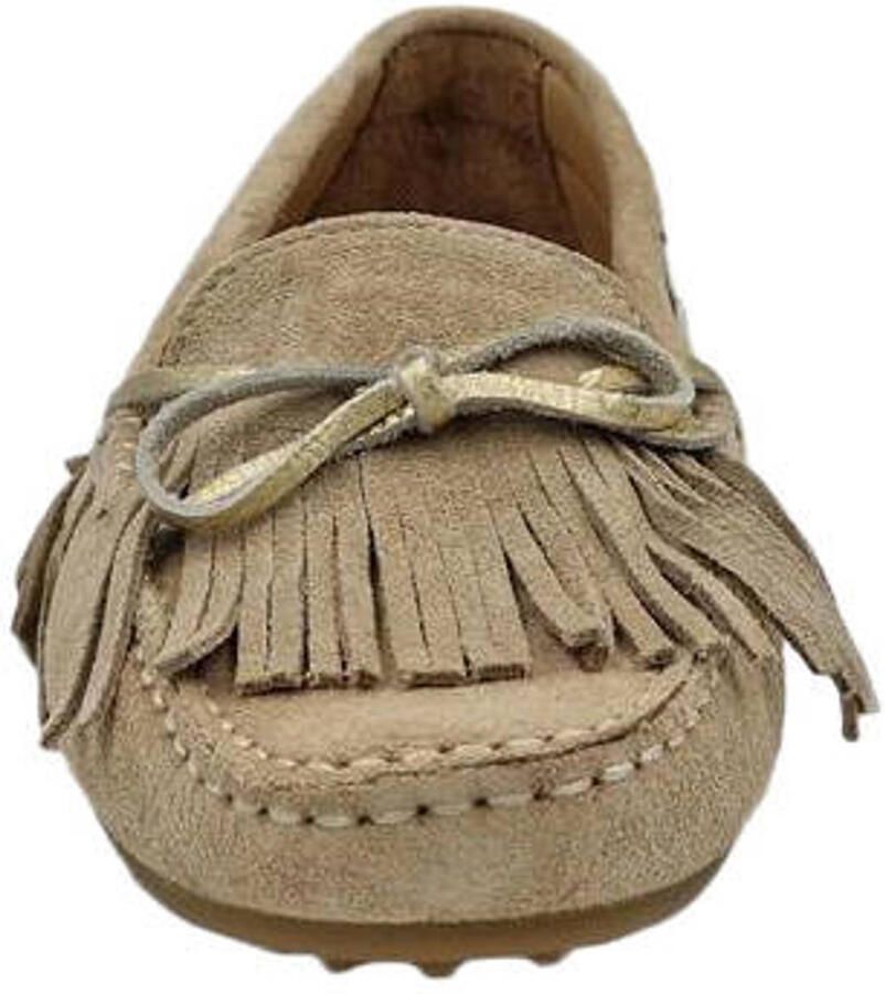 Babouche Hella-173 leren suède mocassins met franjes beige - Foto 2