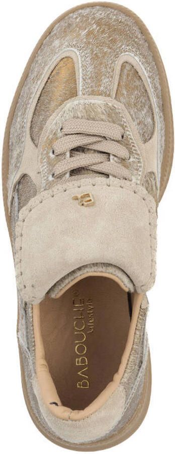 Babouche Ira-97 leren sneakers met ponyhair goud - Foto 3
