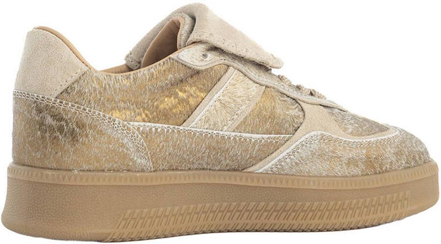 Babouche Ira-97 leren sneakers met ponyhair goud - Foto 2