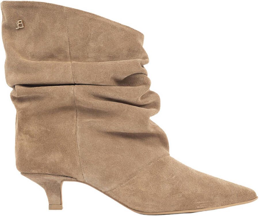 Babouche Jenna-2 suède enkellaarzen beige