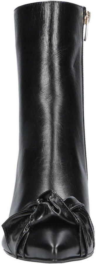 Babouche leren enkellaarzen met strikje zwart - Foto 3