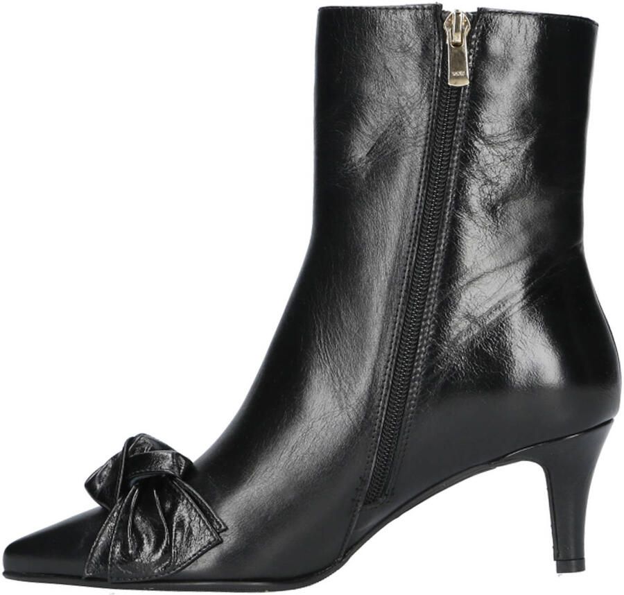 Babouche leren enkellaarzen met strikje zwart - Foto 2