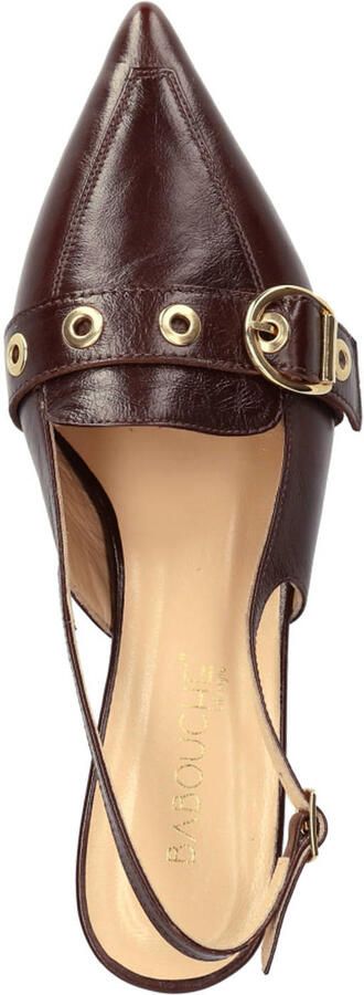 Babouche leren slingback pumps bruin - Foto 3