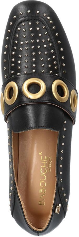 Babouche MG-Shelly-1 leren loafers met studs zwart - Foto 3