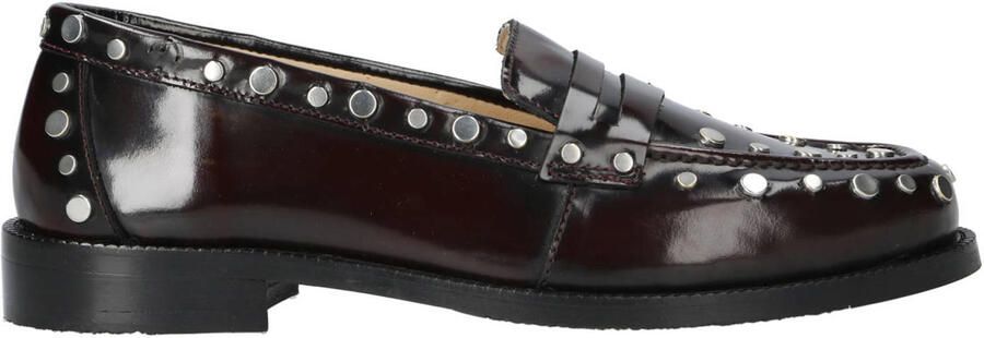 Babouche S-Elbie-14 lakleren loafers met studs bordeaux