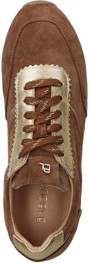 Babouche She-216 suède sneakers cognac goud - Foto 3