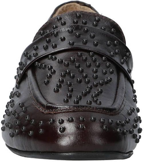 Babouche Sia-105 leren loafers met studs donkerbruin - Foto 2