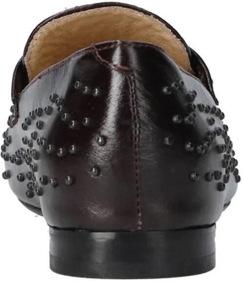 Babouche Sia-105 leren loafers met studs donkerbruin - Foto 3