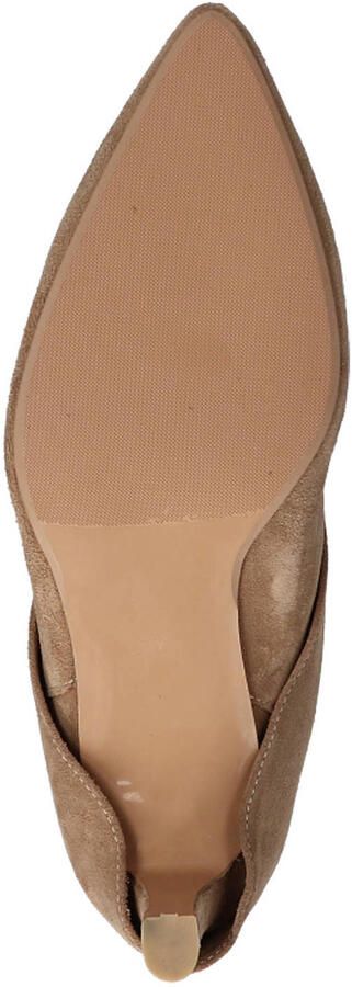 Babouche suède enkellaarsen met hak beige