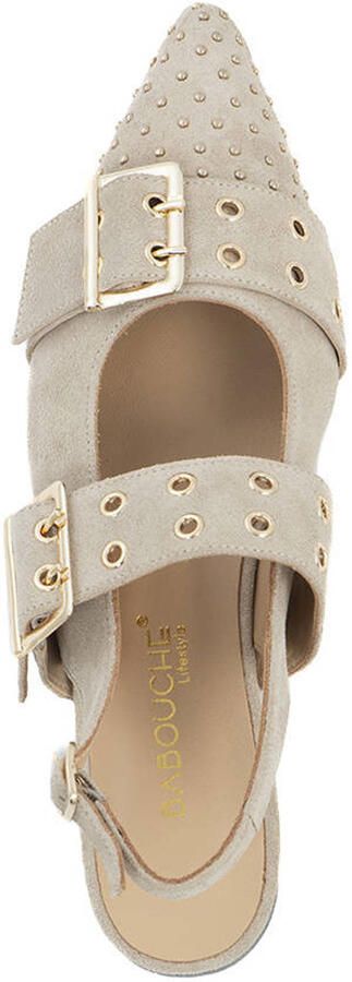 Babouche suède leren slingback loafers beige - Foto 3