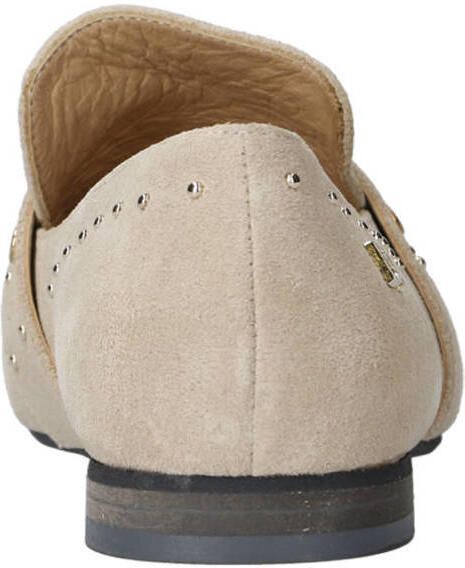 Babouche suède loafers met studs beige - Foto 3
