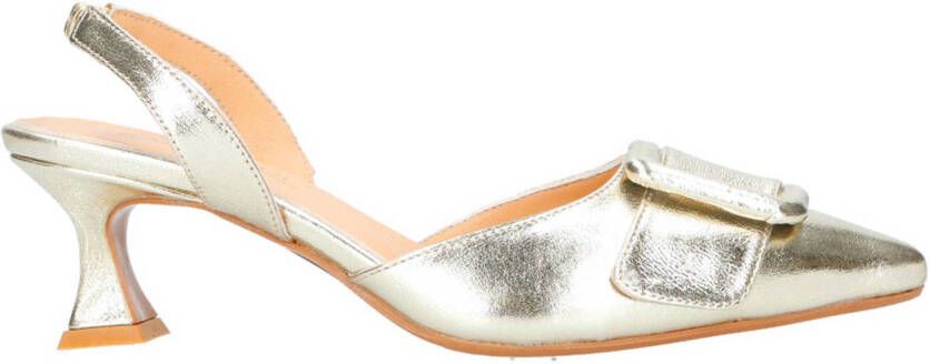 Babouche Lana-18 leren slingback pumps goud