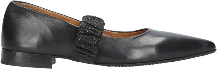 Babouche leren ballerina zwart