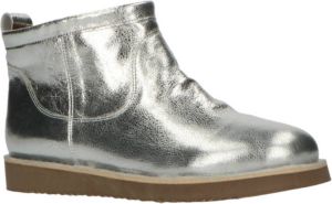 Babouche leren enkelboots zilver