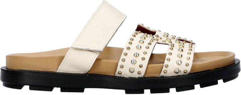 Babouche leren slippers ecru