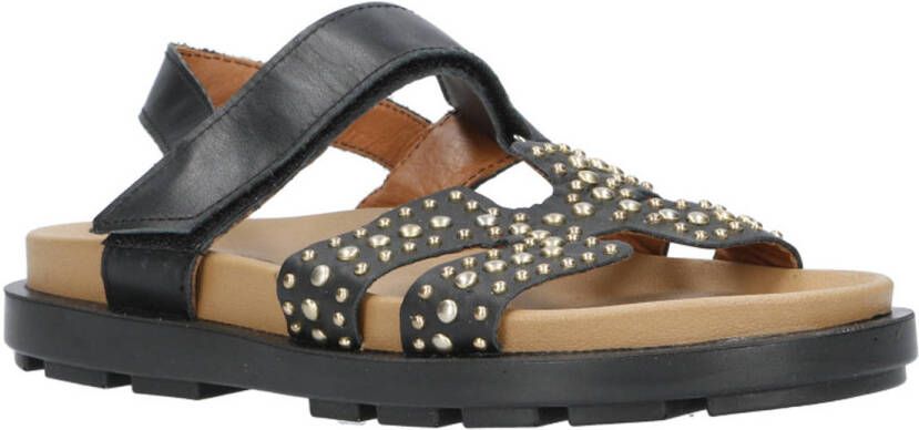 Babouche S-Leila-1 leren sandalen zwart