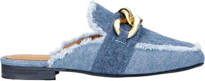 Babouche Sammy denim muiltjes blauw