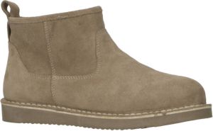 Babouche suède enkelboots taupe