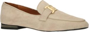 Babouche suède loafers met gesp ecru