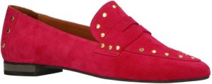 Babouche suède loafers met studs roze