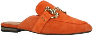 Babouche suède muiltjes met gesp oranje