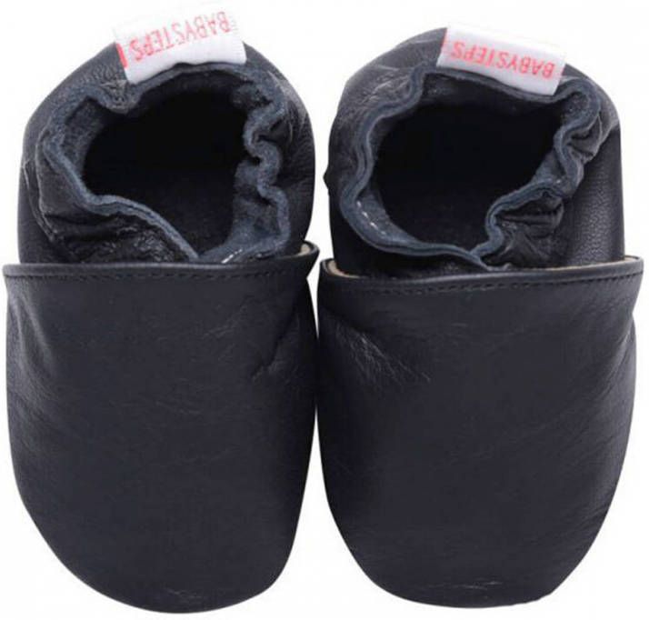 Babysteps leren babyslofjes zwart Leer Effen 24 25