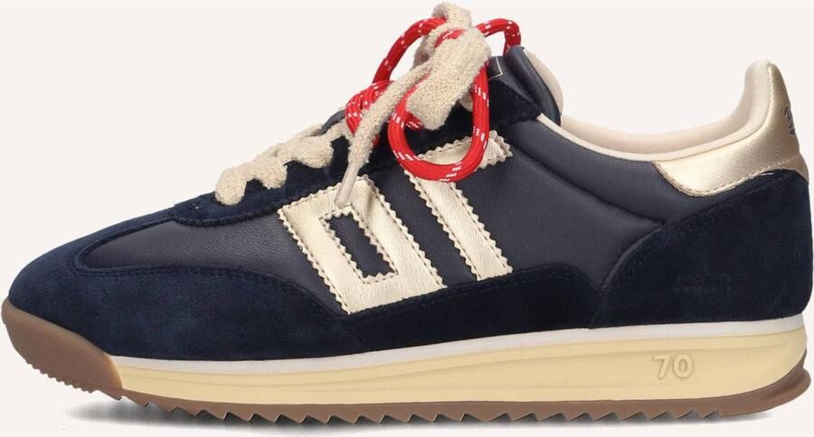 BACK70 Lage Sneakers Dames Jogger Suède Donkerblauw - Foto 6
