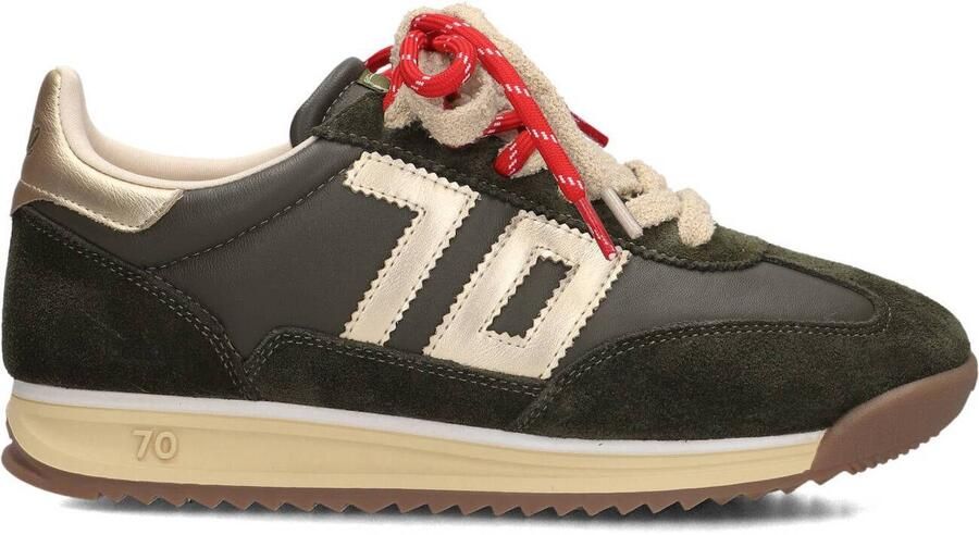 BACK70 Lage Sneakers Dames Jogger Suède Groen