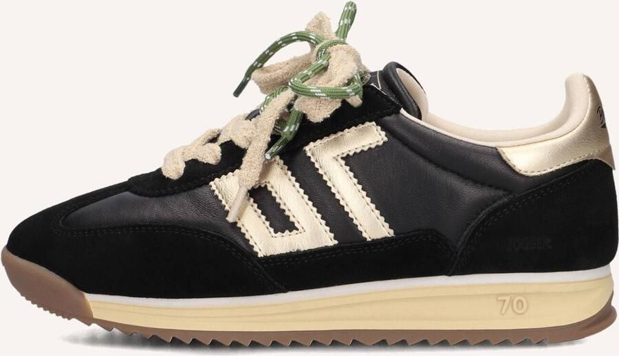 BACK70 Lage Sneakers Dames Jogger Suède Zwart - Foto 6