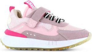 Barst leren sneakers roze