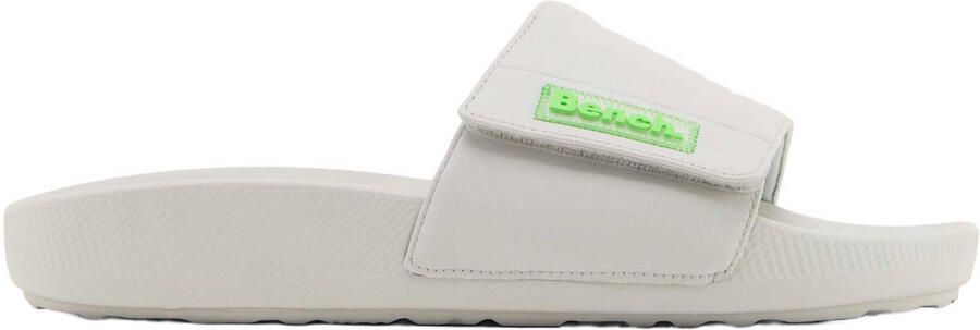 Bench badslippers lichtgrijs groen