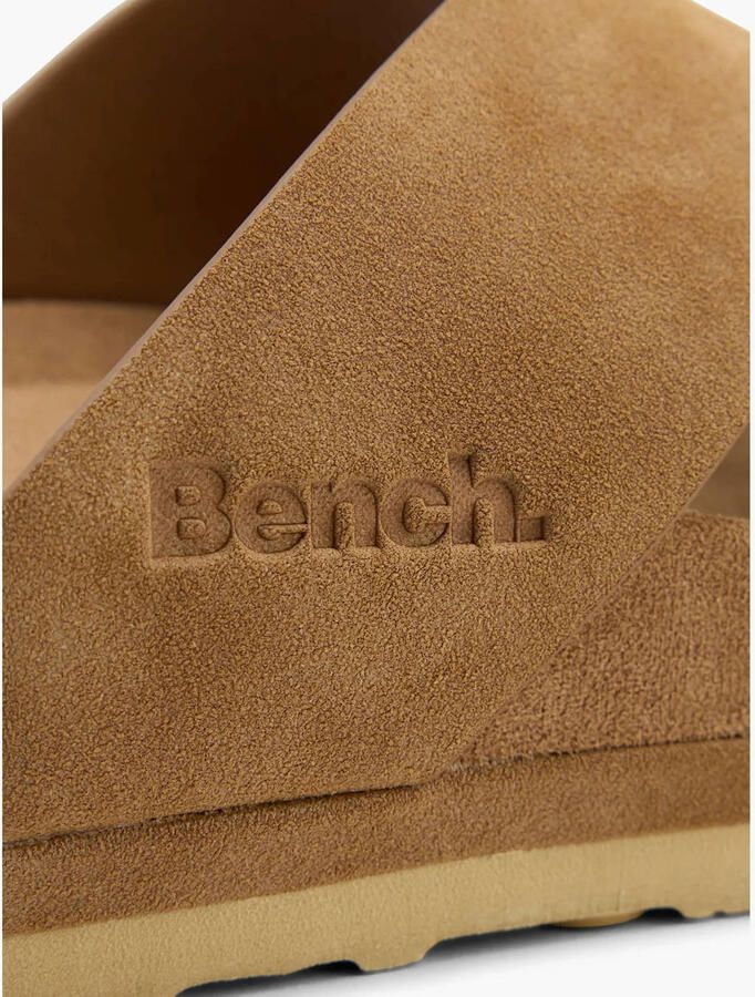 Bench imitatieleren slippers cognac - Foto 2