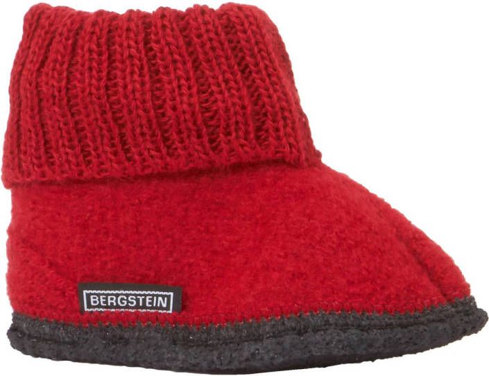 Bergstein Cozy pantoffel Rood Wol Effen 26