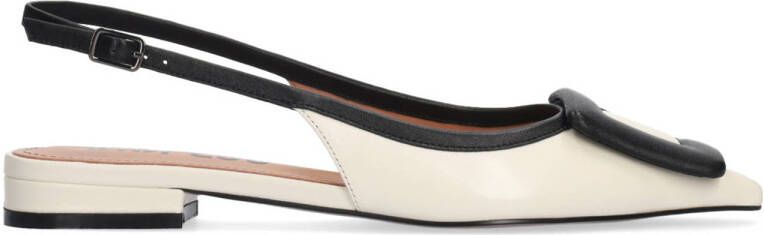 Bibi Lou Bailarinas leren slingback loafers ecru