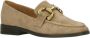 Bibi Lou Beige Suède Loafers met Gouden Gesp Beige Dames - Thumbnail 2