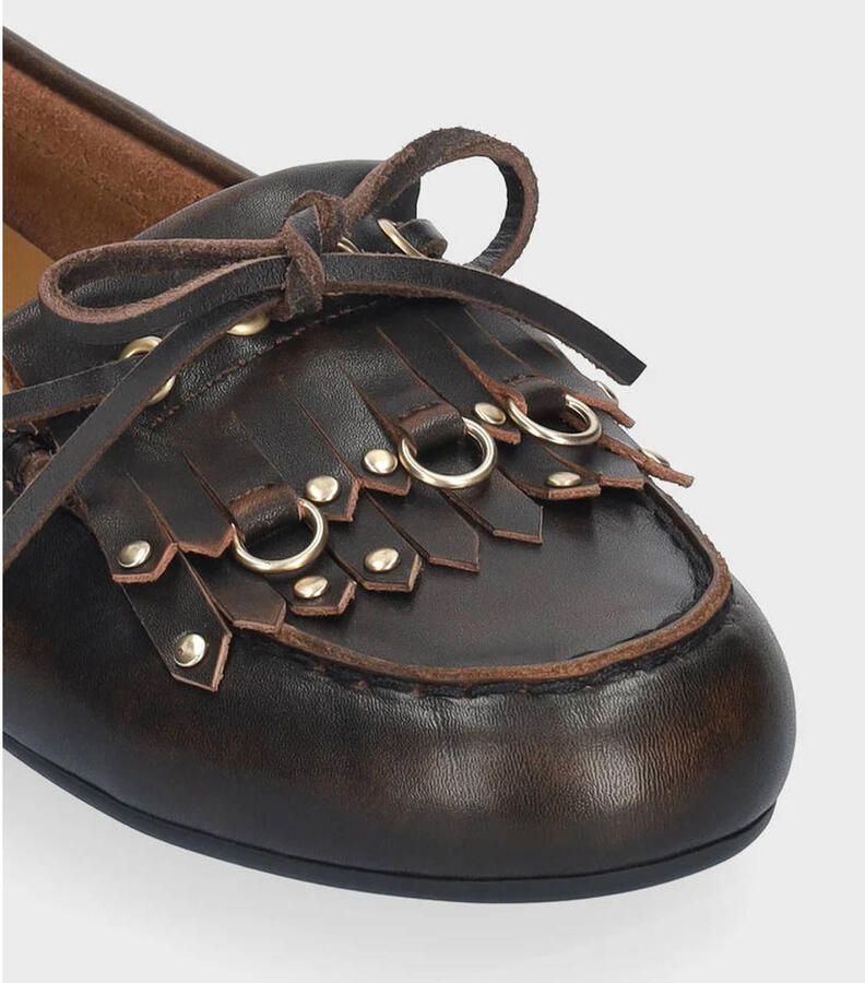 BIBI LOU Mocassins Dames Aurelie Loafer Leer Bruin - Foto 7