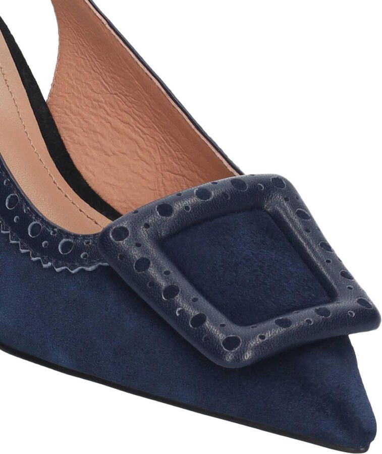 Bibi Lou Bonnie 55 suède slingback pumps donkerblauw - Foto 2