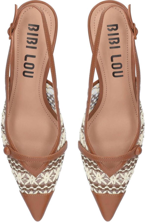 Bibi Lou leren slingback pumps cognac - Foto 2