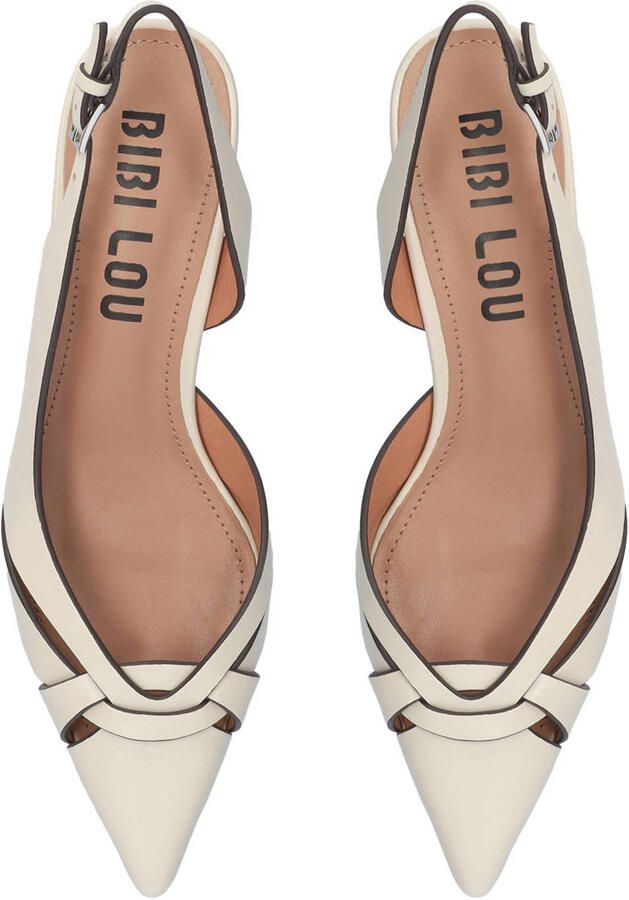 Bibi Lou leren slingback pumps ecru - Foto 2