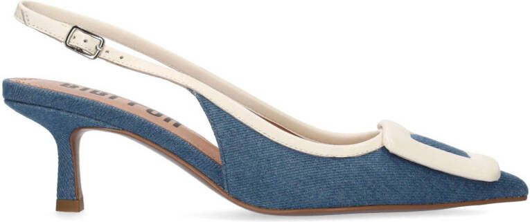 Bibi Lou Bonnie 55 denim slingback pumps blauw