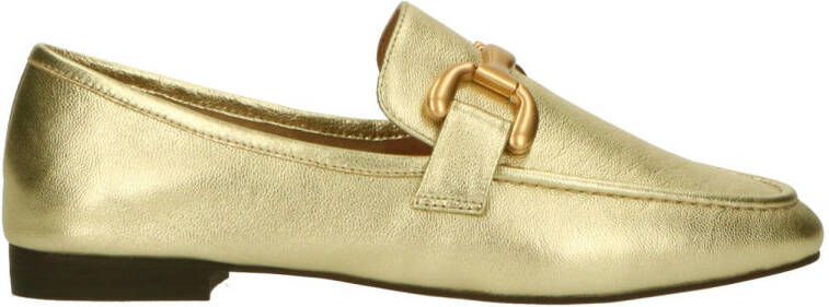 Bibi Lou leren loafers met gesp goud